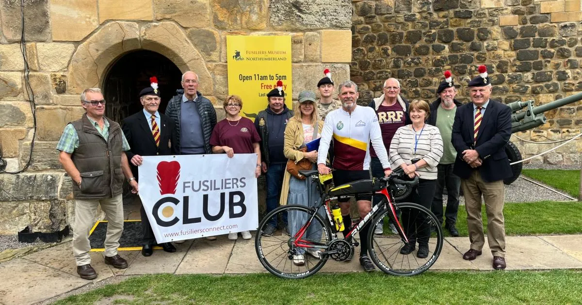 Veteran cycles from castle to tower for fellow soldiers