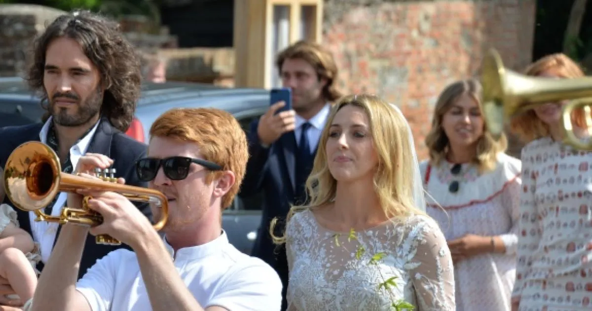 Russell R Person Stars arrive in Remenham for Russell Brand's wedding